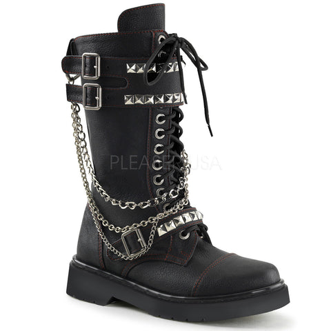 Demonia RIVAL-315 Black Vegan Leather Combat Boots - Shoecup.com