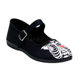 DEMONIA SASSIE-11 Black Canvas Ballet Flats