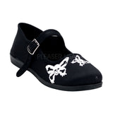 DEMONIA SASSIE-17 Black Canvas Ballet Flats - Shoecup.com