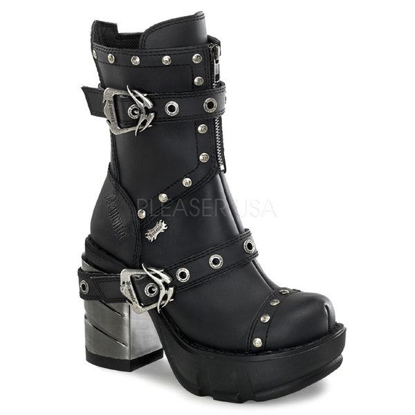 DEMONIA SINISTER-201 Black Pu Vegan Boots - Shoecup.com