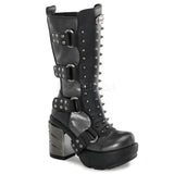 DEMONIA SINISTER-202 Dark Gray-Black Pu Vegan Boots - Shoecup.com