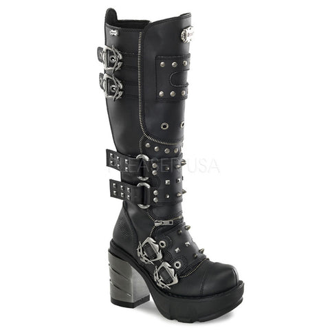 DEMONIA SINISTER-300 Black Pu Vegan Boots - Shoecup.com