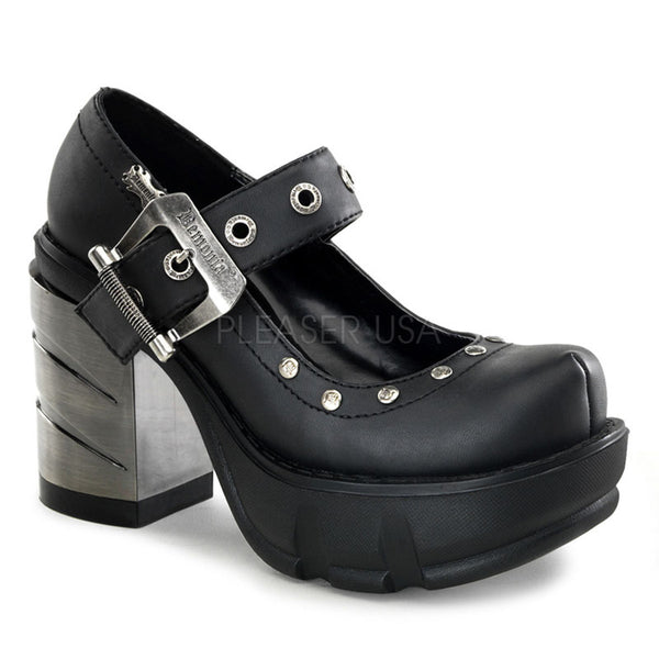 DEMONIA SINISTER-59 Black Pu Mary Jane - Shoecup.com