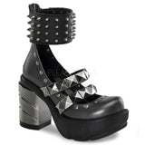 DEMONIA SINISTER-62 Dark Gray-Black Pu Platform - Shoecup.com