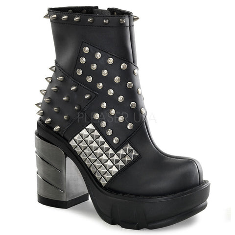 DEMONIA SINISTER-64 Black Pu Vegan Boots - Shoecup.com