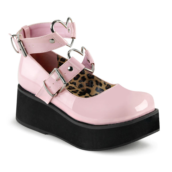 Demonia SPRITE-02 Baby Pink Patent Mary Jane - Shoecup.com