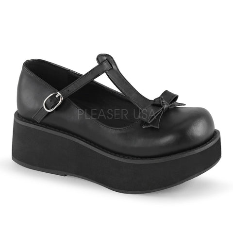 Demonia SPRITE-03 Black Vegan Leather Shoes - Shoecup.com