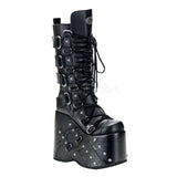 DEMONIA STACK-318 Men's Black Pu Vegan Boots - Shoecup.com