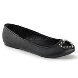 Demonia STAR-24 Black Vegan Leather-Pony Faux Fur Flats - Shoecup.com