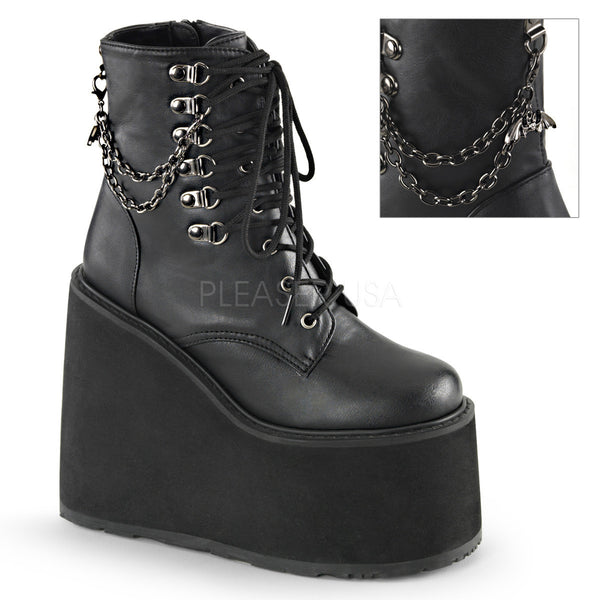 Demonia SWING-101 Black Vegan Leather Boots - Shoecup.com