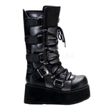 DEMONIA TRASHVILLE-519 Men's Black-Grey Pu Vegan Boots - Shoecup.com