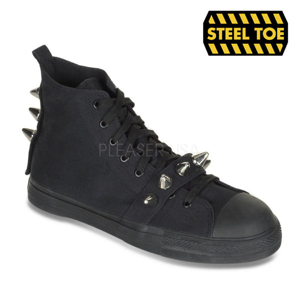 DEMONIA TYRANT-104ST Men's Black Canvas Steel Toe Sneakers - Shoecup.com