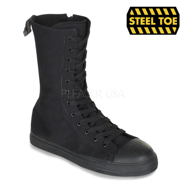 DEMONIA TYRANT-201ST Men's Black Canvas Steel Toe Sneakers Boots - Shoecup.com