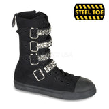 DEMONIA TYRANT-203ST Men's Black Canvas Steel Toe Sneakers Boots - Shoecup.com