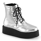 Demonia V-CREEPER-573 Men's Silver Vegan Leather Boots - Shoecup.com