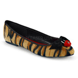 Demonia VAIL-02 Tiger Print Faux Hair Flats - Shoecup.com