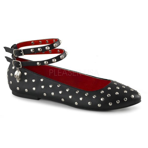 Demonia VAIL-04 Black Vegan Leather Flats - Shoecup.com