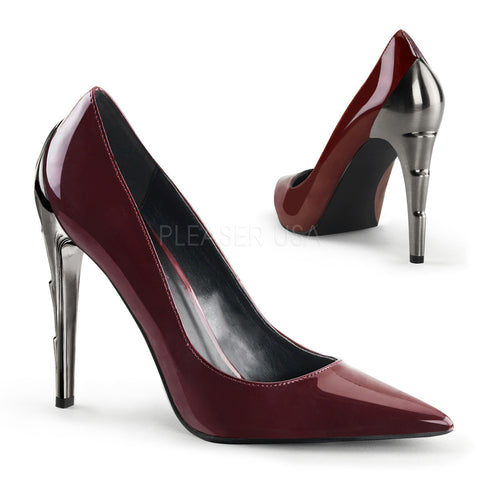Demonia VOLTAGE-01 Burgundy Patent Pumps - Shoecup.com