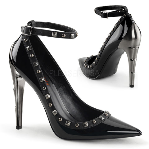 Demonia VOLTAGE-03 Black-Vegan Leather Pumps - Shoecup.com