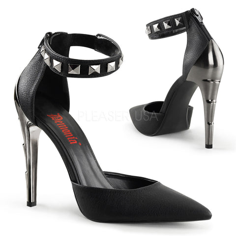 Demonia VOLTAGE-06 Black Pu D'Orsay Ankle Strap Pumps - Shoecup.com