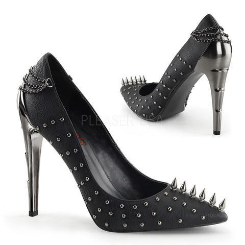 Demonia VOLTAGE-08 Black Pu Pumps - Shoecup.com