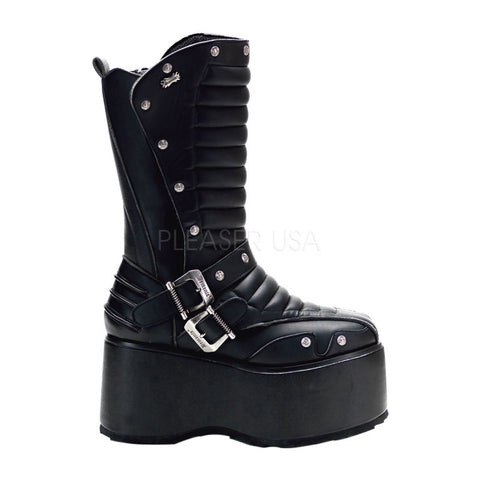 DEMONIA WICKED-701 Men's Black Pu Vegan Boots - Shoecup.com